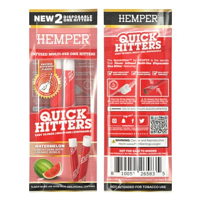 HEMPER - Quick Hitters Watermelon - Multi-Use Disposable One Hitter