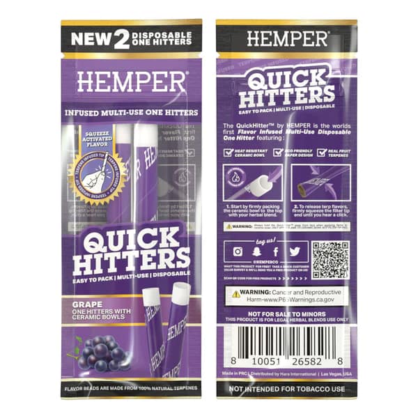 HEMPER - Quick Hitters Grape - Multi-Use Disposable One Hitter