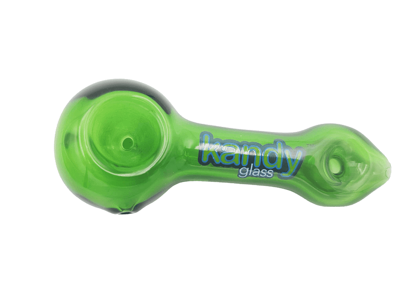 Kandy Glass Hand Pipe 4.5" Round Head W/Hole Near Mouthpiece